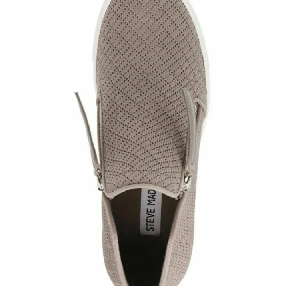 Steve Madden Camden Knit Wedge Sneakers Taupe -7 - Picture 2 of 6